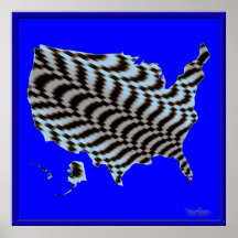 USA Earthquake Optical Illusion Print