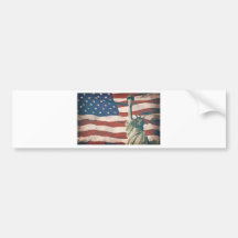 USA flag and Statues of Liberty 2 Bumper Sticker