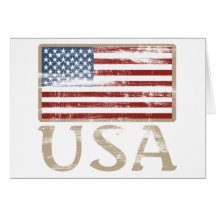 USA Flag Distressed Greeting Cards
