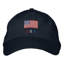 USA Flag Embroidered Hats