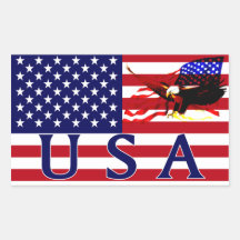 USA Flag Rectangular Sticker