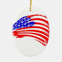 Usa-flag sketch christmas ornament