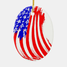 Usa-flag sketch christmas tree ornaments
