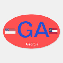 USA- Georgia Euro-style Bumper StickerSticker