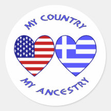 USA / Greek Country Ancestry Stickers
