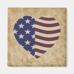 USA heart flag Magnets