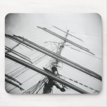 USA, Massachusetts, Boston. Masts of tall ship. Mousepad
