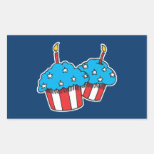 USA patriotic cupcakes Rectangular Stickers