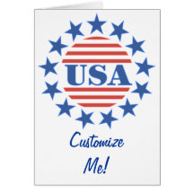 USA Patriotic Stars and Stripes Greeting Card