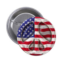 USA Peace Flag Button