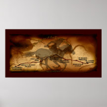 USA Pony Express Map Route Art Poster