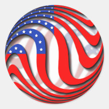 USA ROUND STICKER