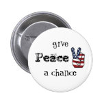 usapeace, give, Peace, a chance Pinback Button