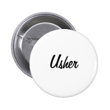 Usher Badge Pinback Button