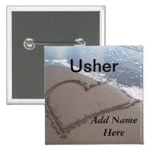 Usher Beach Wedding Button