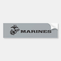 USMC Logo - Black Bumper Stickers