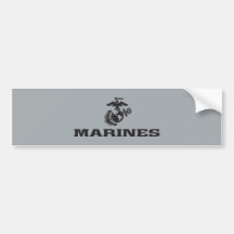 USMC Logo Stacked - Black Bumper Sticker