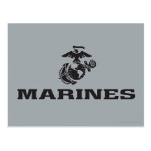 USMC Logo Stacked - Black Postcard