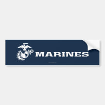 USMC Logo - White Bumper Stickers