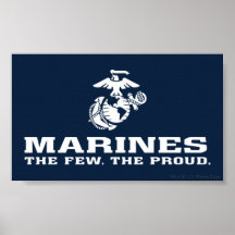 USMC The Few The Proud Logo Stacked - White Print