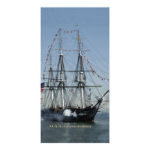 USS Constitution Firing Cannons Photo Greeting Card