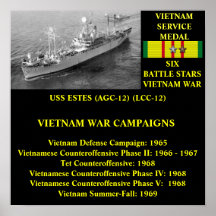 USS ESTES (AGC-12) / (LCC-12) POSTER