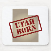 Utah Born - Stamp on Map Mousepads