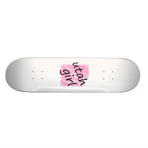 Utah Girl with Scribbled Utah Map Skate Board Deck