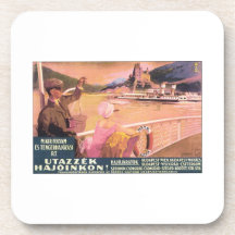 Utazzek Hajoinkon Budapest Travel Poster Drink Coasters