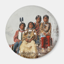 Ute Children 1899 - Vintage hand coloured Refrigerator Magnets