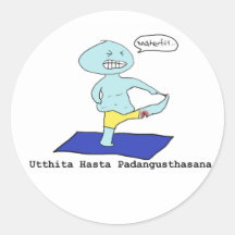 Utthita Hasta Padangusthasana Round Stickers
