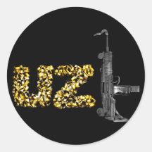UZI ROUND STICKER