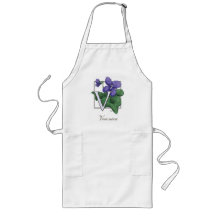 V for Violets Flower Monogram Aprons