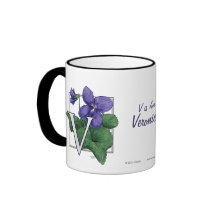 V for Violets Flower Monogram Coffee Mugs