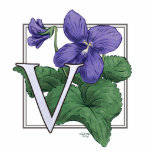 V for Violets Flower Monogram Photo Cutout