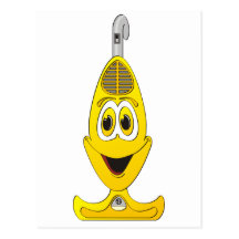 Vacuum Cartoon Yellow Postcard
