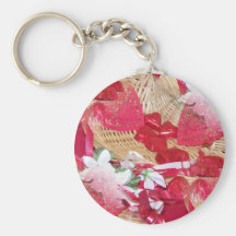 valentine basket collage keychain
