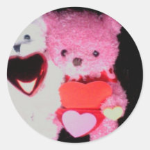 valentine bears Photo 9732 Round Stickers