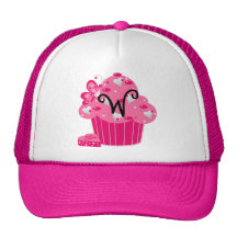 Valentine Cupcake Monogram W Hats