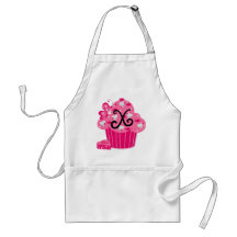 Valentine Cupcake Monogram X Aprons