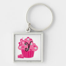 Valentine Cupcake Monogram Y Keychain