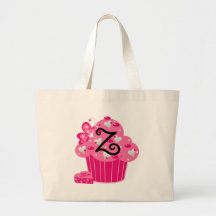 Valentine Cupcake Monogram Z Canvas Bag