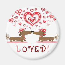 Valentine Dachshunds Fridge Magnets