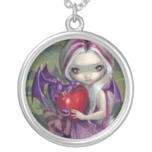 Valentine Dragon NECKLACE fantasy fairy