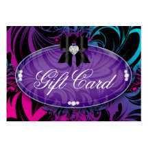 VALENTINE Fashion Gift Card Heart Bow Purple PB Business Card