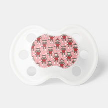 Valentine Heart Sock Monkey Print Baby Pacifiers