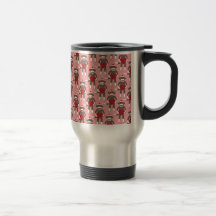 Valentine Heart Sock Monkey Print Coffee Mug