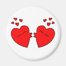 Valentine Kissing Hearts Magnet
