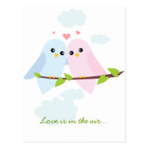Valentine Love Birds Postcard