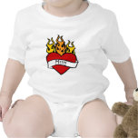 Valentine Mum Heart Tattoo Baby Shirt
